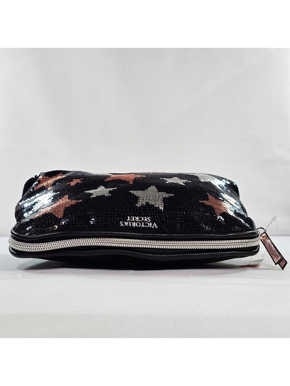 Victoria's Secret Sequin Star Makeup Bag Black Life Of The Party Cosmetic Pouch - Picture 13 of 13